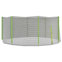Rete di Protezione per Trampolini a 8 Pali con Ingresso con Cerniera, in PE, Ø366x180 cm, Nero e Verde