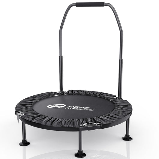Trampolino Fitness Pieghevole - RATTANTREE - Ø 101 cm - Portata 150 kg - Manico Regolabile a 5 Livelli