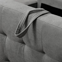 Divano 3 Posti Moderno in Tessuto Grigio con Vano Contenitore e Design Scandinavo, Grigio, 166.5x62x82cm