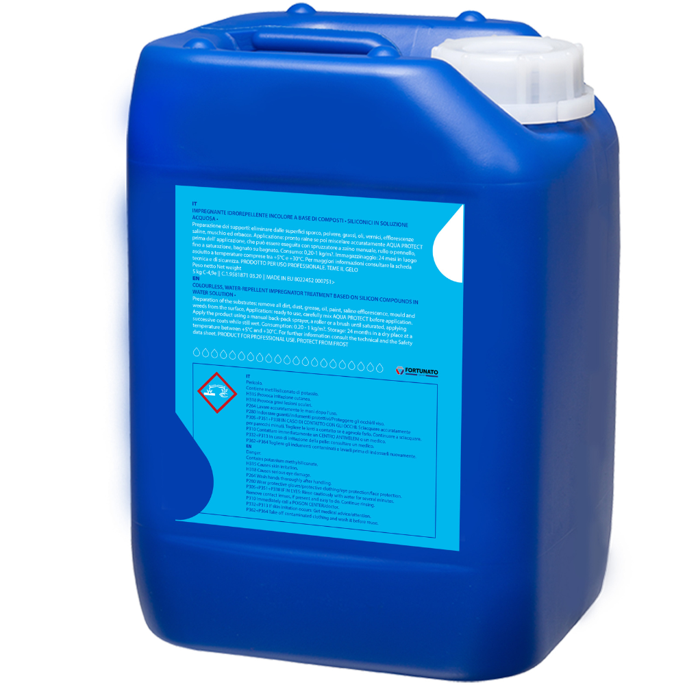 Impregnante idrorepellente antiumidità antimuffa superfici porose aqua protect *** formato 25 kg, confezione 1
