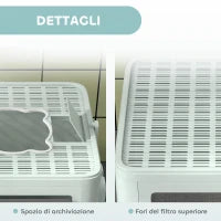 Lettiera per Gatti Chiusa con Coperchio e Doppia Entrata, Cassetto Estraibile, Paletta e Spazzola, Verde