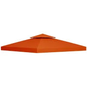 Copertura per Gazebo 3x3 m a 2 Livelli in Poliestere Resistente con 8 Fori di Drenaggio, Rosso Ruggine