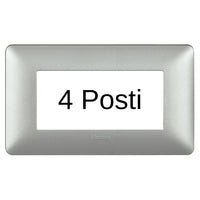 Bticino matix placca 4 posti tecnopolimero colorata am4804 pezzi 4 *** colore silver, confezione 1