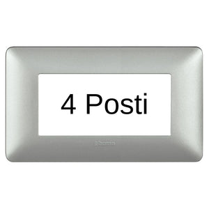 Bticino matix placca 4 posti tecnopolimero colorata am4804 pezzi 4 *** colore silver, confezione 1