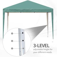 Gazebo Struttura in Acciaio Pieghevole Rivestimento Tessuto Oxford Verde 3x3m