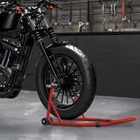 Supporto per Moto, Cavalletto Anteriore per Moto con Bracci Oscillanti ad U e a L, Supporto Universale per Officina, Rosso