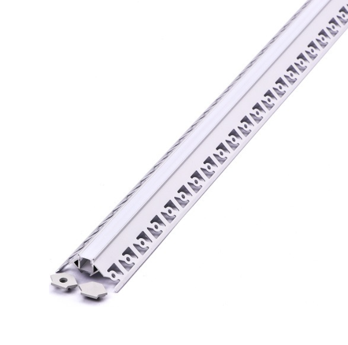 Profilo alluminio integrato optonica 5165 per strisce led 2m grigio