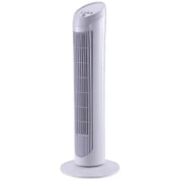 Ventilatore a Torre Oscillante da 45W a 3 Velocità, Ventilatore a Colonna in Plastica ABS, 27x27x75 cm, Bianco
