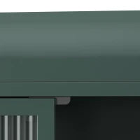 Armadio a Muro a 3 Ante in Vetro con Design Curvo, Spazio di Archiviazione Versatile，per Soggiorno e Bagno, 90×20×70 cm,  Verde scuro