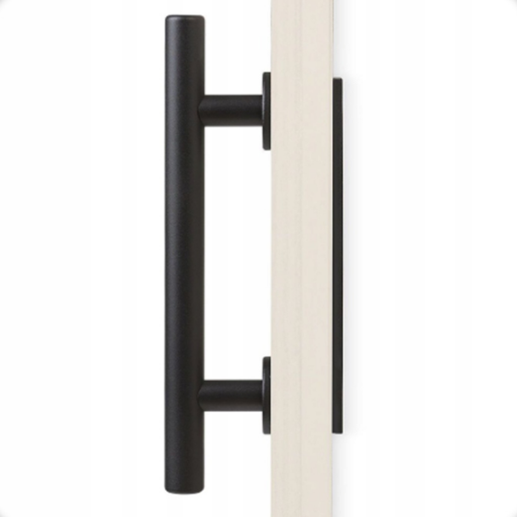 Maniglia per porta scorrevole in stile Loft Retro, con finitura Premium nero opaco.