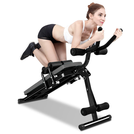 Banco per esercizi addominali - RATTANTREE - panca pieghevole per allenamento addominale, attrezzatura completa per esercizi con monitor LCD - Nero Grigio