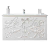 Mobile bagno moderno completo - 100 cm, Specchiera rettangolare led