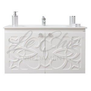 Mobile bagno moderno completo - 100 cm, Specchiera rettangolare led