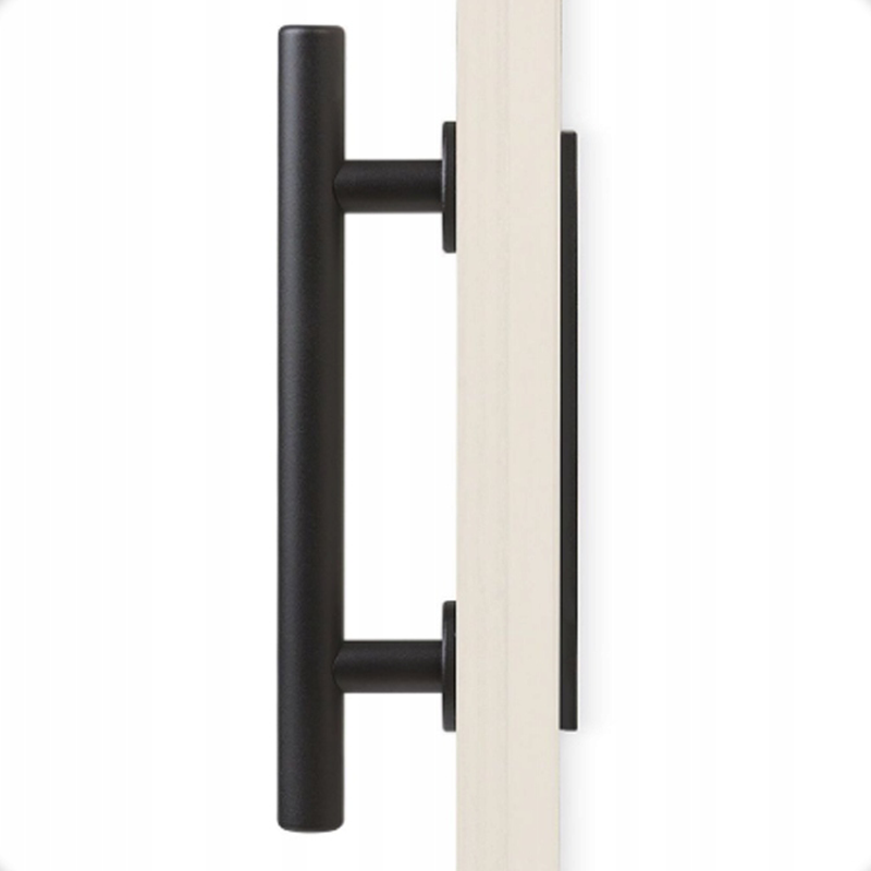 Maniglia per porta scorrevole in stile Loft Retro, con finitura Premium nero opaco.