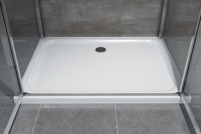 Porta battente Saloon  + 2 lati fissi box doccia 6 mm cromo 2 FISSE 87,5-90 + SALOON 67-70 