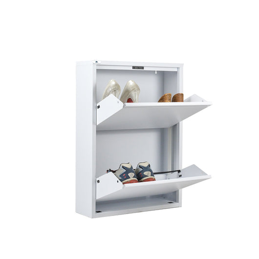 Scarpiera SalvaSpazio Slim a 2 Ante BIANCA|L'Originale |15x50x70 cm | 4/6 PAIA di scarpe | Nente da montare
