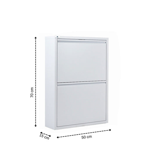 Scarpiera SalvaSpazio Slim a 2 Ante BIANCA|L'Originale |15x50x70 cm | 4/6 PAIA di scarpe | Nente da montare