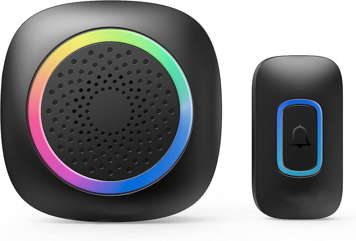 2 CAMPANELLI SENZA FILI WIRELESS 2 ricevitori luce RGB 60 melodie RL-2R3995