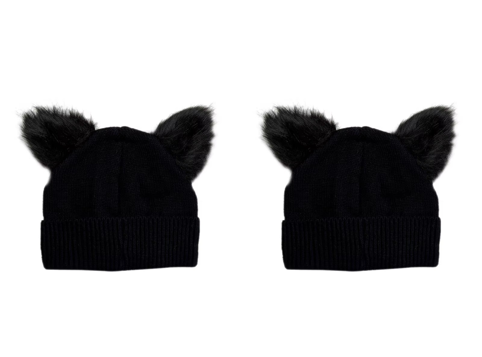 2 Cappelli Donna Pon Pon Invernali Orecchie da Gatto Berretti Lana Beanie Lavorati a Maglia Cappellini Caldi Elastico per Sport All'Aria Aperta Corsa Sci Pattinaggio