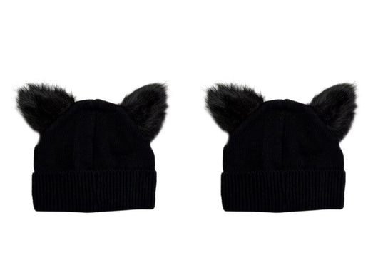 2 Cappelli Donna Pon Pon Invernali Orecchie da Gatto Berretti Lana Beanie Lavorati a Maglia Cappellini Caldi Elastico per Sport All'Aria Aperta Corsa Sci Pattinaggio