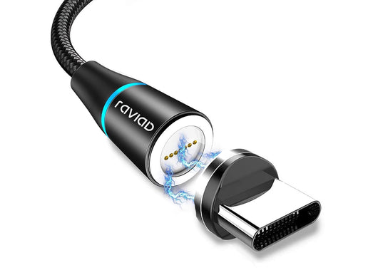 2 Cavi di Ricarica Magnetico Type-C RAVIAD USB Intrecciato in Nylon Caricabatterie Rapido 3A 2 m