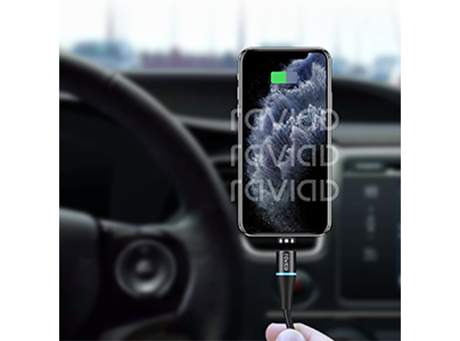 2 Cavi di Ricarica Magnetico Type-C RAVIAD USB Intrecciato in Nylon Caricabatterie Rapido 3A 2 m