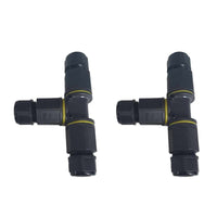 2 Connettori Veloce IP68 Forma T 3 Posti per Cavo Elettrico 6 12mm 125x80x30mm