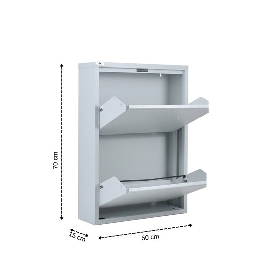 Scarpiera SalvaSpazio Slim a 2 Ante GRIGIA|L'Originale |15x50x70 cm | 4/6 PAIA di scarpe | Nente da montare