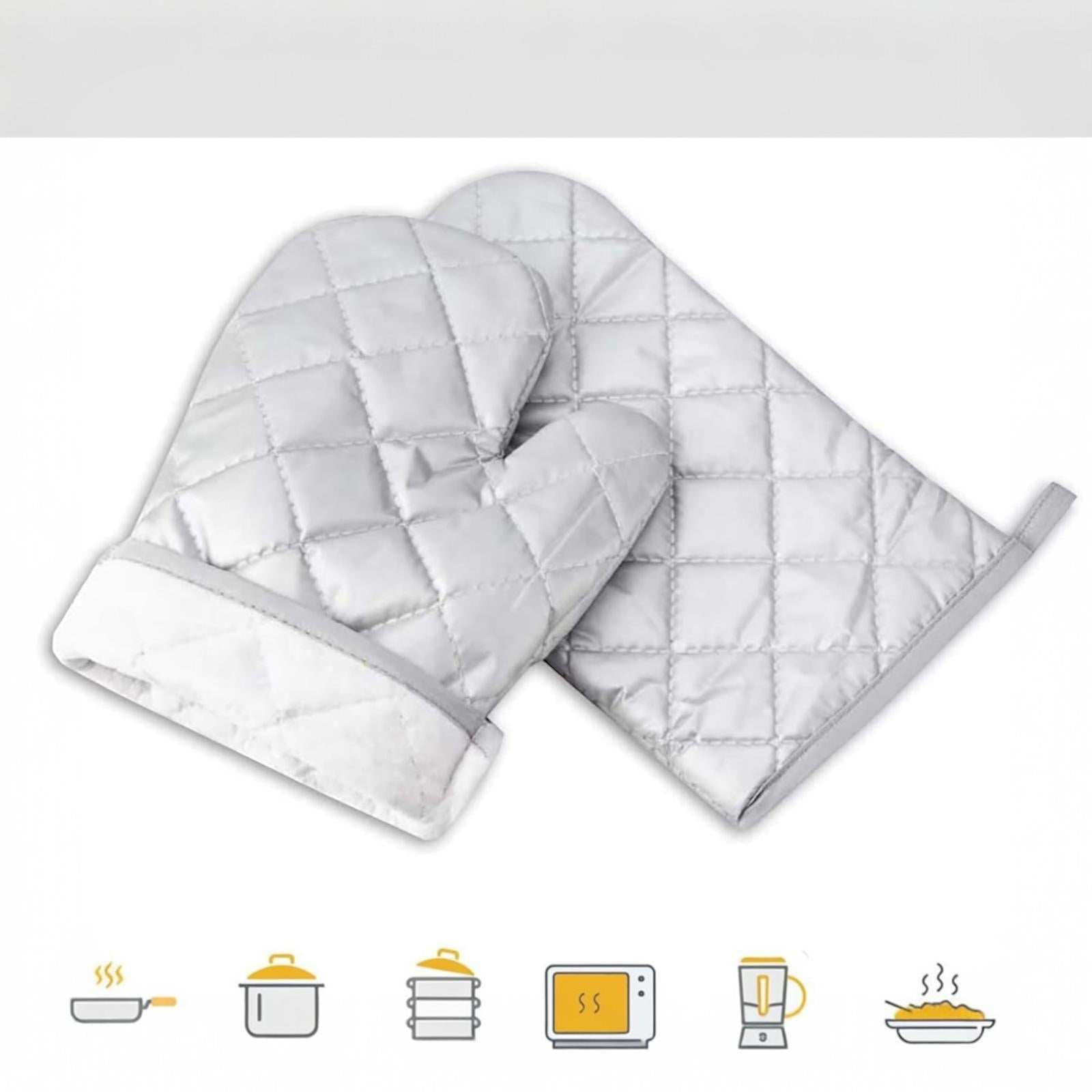 2 Guanti Forno Teflonato da Cucina Resistenti al Calore In Poliestere Barbecue