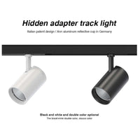 2 Kit Fari LED Binario Trifase 30W 4000LM, Corpo Nero Luce 4000K, CRI>90 UGR<19 Angolo 120°, D85X128mm, Driver Alimentatore a Scomparsa Lunga 289mm CB58130BN