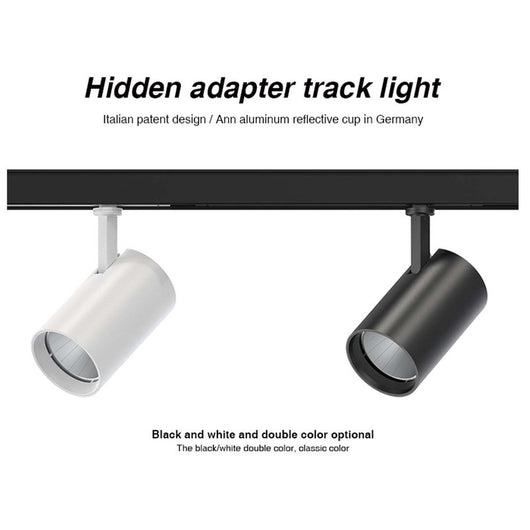 2 Kit Fari LED Binario Trifase 30W 4000LM, Corpo Nero Luce 4000K, CRI>90 UGR<19 Angolo 120°, D85X128mm, Driver Alimentatore a Scomparsa Lunga 289mm CB58130BN