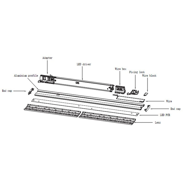 2 Kit Fari LED Lineari Binario Trifase 1 5M 50W 4000K 90 Gradi Bianchi con DIP Switch