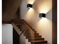 2 LED da Parete 7W HANDSONIC con Luce Calda 3000K Illuminazione per Interni Soggiorno Camera Corridoio Scale Nero