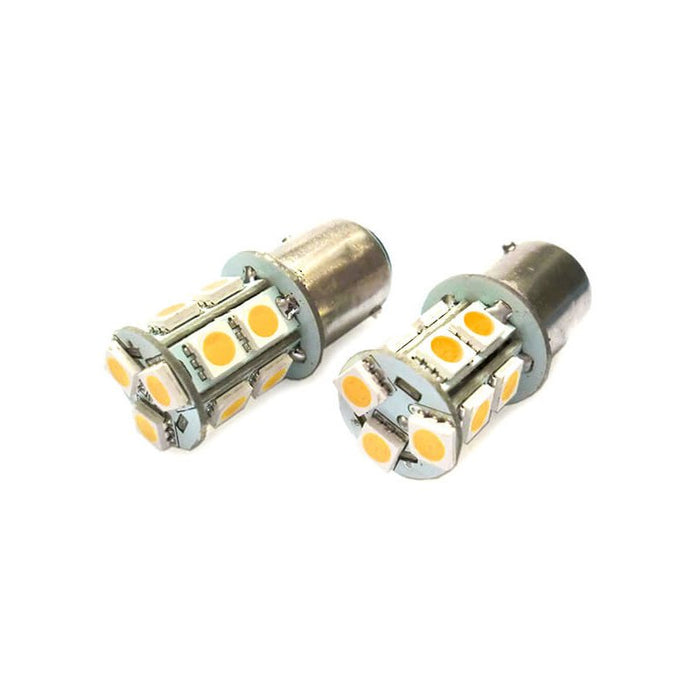 2 Lampade LED Barca BAY15D Bianco Caldo 12V 24V 3W No Polarità 13 SMD 5050 G18,5