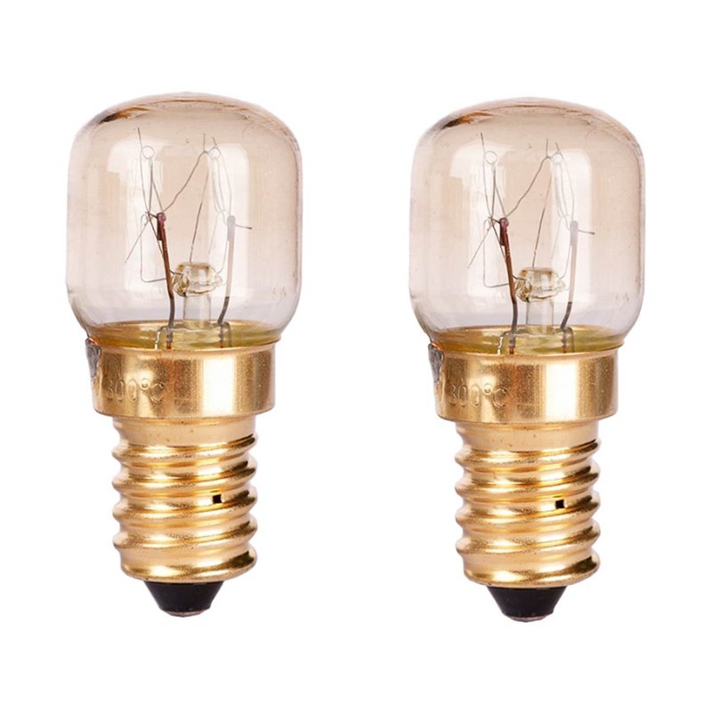 2 Lampadine Forno Microonde E14 ST22 15W 230V 80lm 2800K Resiste fino a 300 Gradi