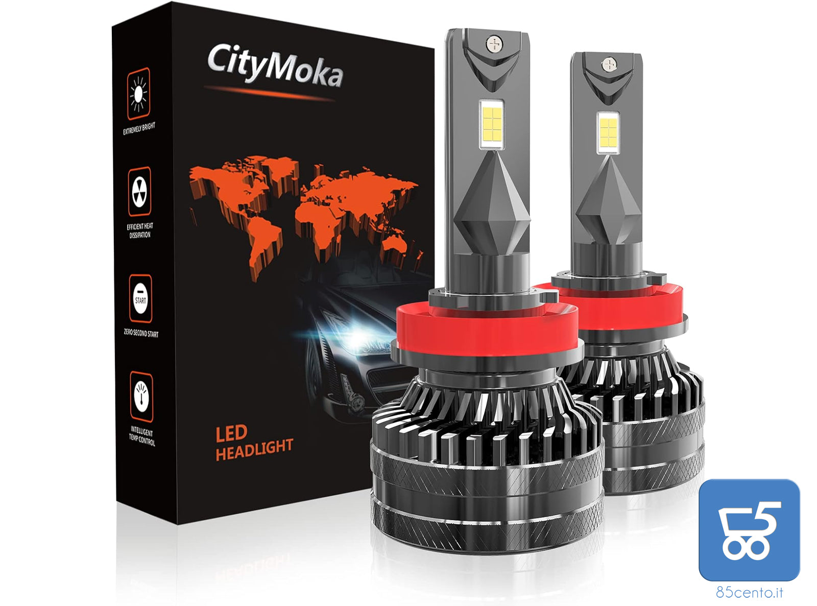 2 Lampadine H11 LED per Auto 20000LM 120W 6500K Bianco Fari Abbaglianti o Anabbaglianti 12V IP68 impermeabile