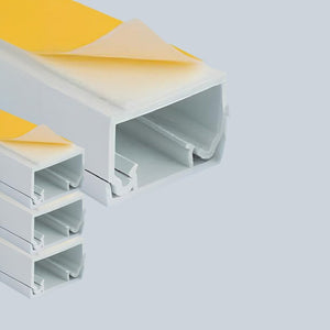 2 Metri Canaline Passacavi Adesive 10x10mm Bianche con Coperchio a Scatto