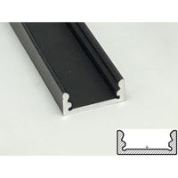 2 Metri Profilo Barra Alluminio Anodizzato Standard 17,4X7mm Colore Nero Interno 12mm