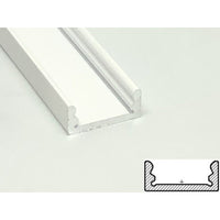 2 Metri Profilo Alluminio Anodizzato Standard 17,4x7mm Bianco Interno 12mm