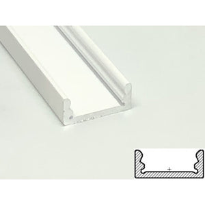 2 Metri Profilo Alluminio Anodizzato Standard 17,4x7mm Bianco Interno 12mm
