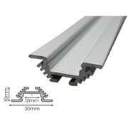 2 Metri Profilo Alluminio Corner da Incasso con Molla Bianco 30x10mm Interno 12mm