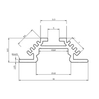 2 Metri Profilo Alluminio Corner da Incasso con Molla Bianco 30x10mm Interno 12mm