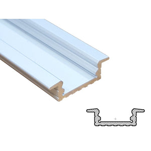 2 Metri Profilo Barra Alluminio Da Incasso Colore Bianco 24,5X7mm Interno 12mm