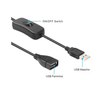 2 PZ Cavo USB con Interruttore On Off a Bilanciere per Lampada LED Ventilatore Strisce LED Nero