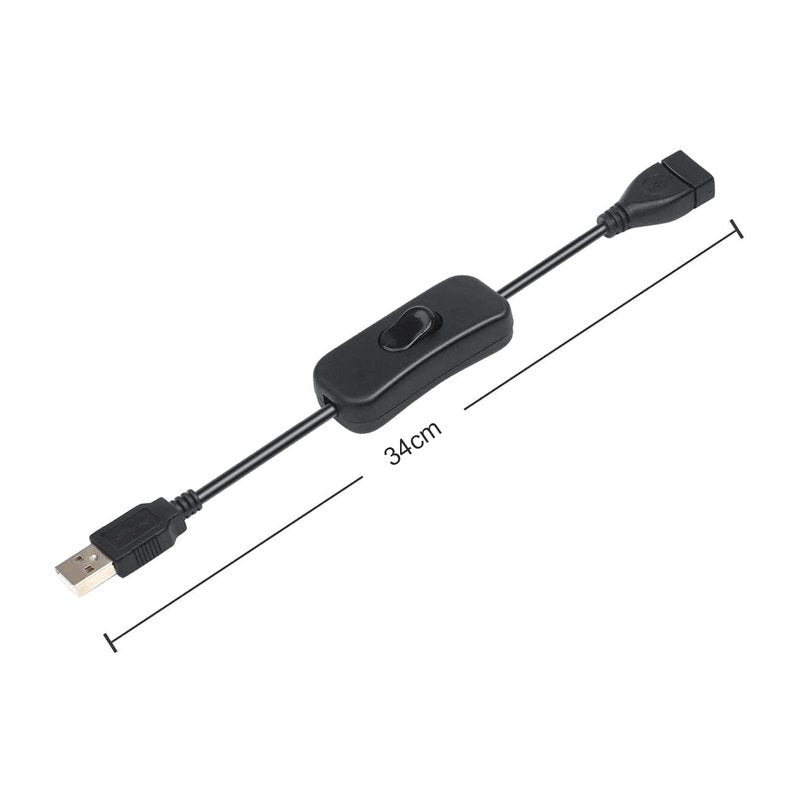 2 PZ Cavo USB con Interruttore On Off a Bilanciere per Lampada LED Ventilatore Strisce LED Nero
