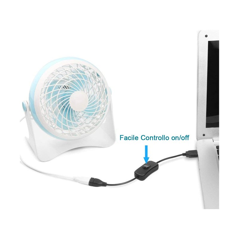 2 PZ Cavo USB con Interruttore On Off a Bilanciere per Lampada LED Ventilatore Strisce LED Nero