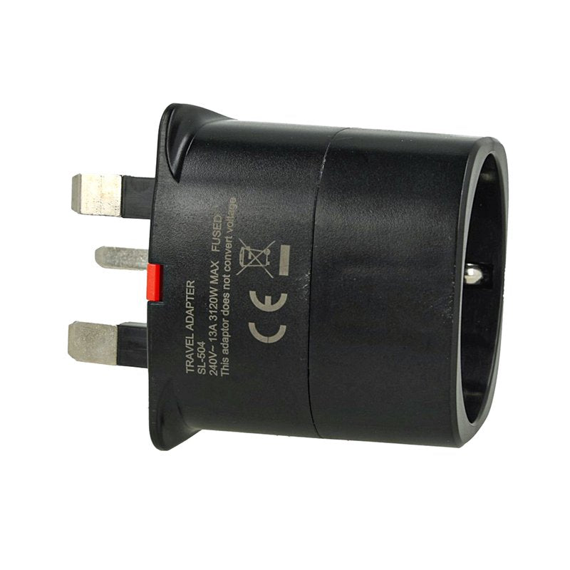 2 PZ Adattatori Presa Spina da UK a EU con Fusibile 13A Max 3120W