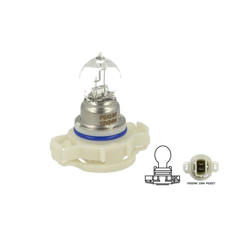 2 Lampade Alogene PSX24W 12V 24W PG20-7 Clear Compatibile con Philips 12276 C1