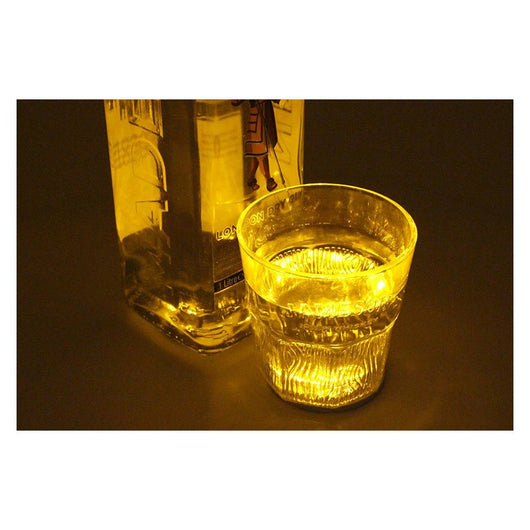 2 PZ Luci LED Sotto Bottiglia Vino Sottobicchiere Giallo Luminoso per Bar Pub