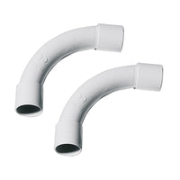 2 PZ Raccordi Tubo a Tubo Curvi Semplici 90° per Tubo Rigido 16mm IP40